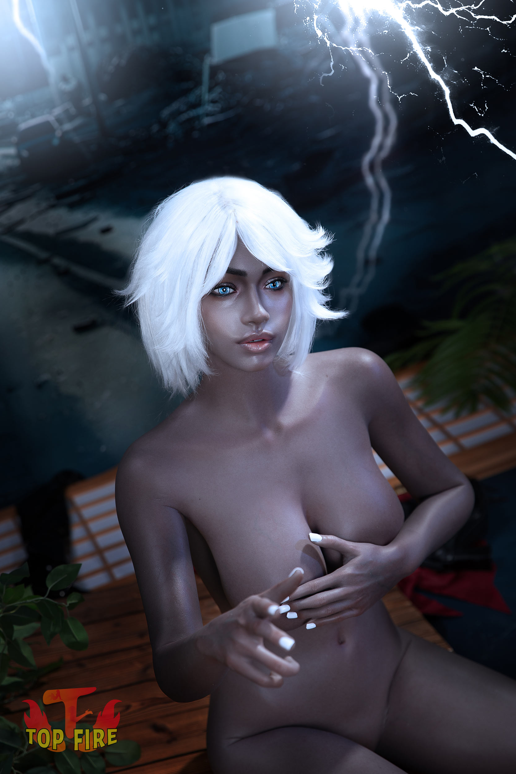 Top Fire | Storm -Ultra Light 5ft 2/158cm Black Silicone Sex Doll, T72