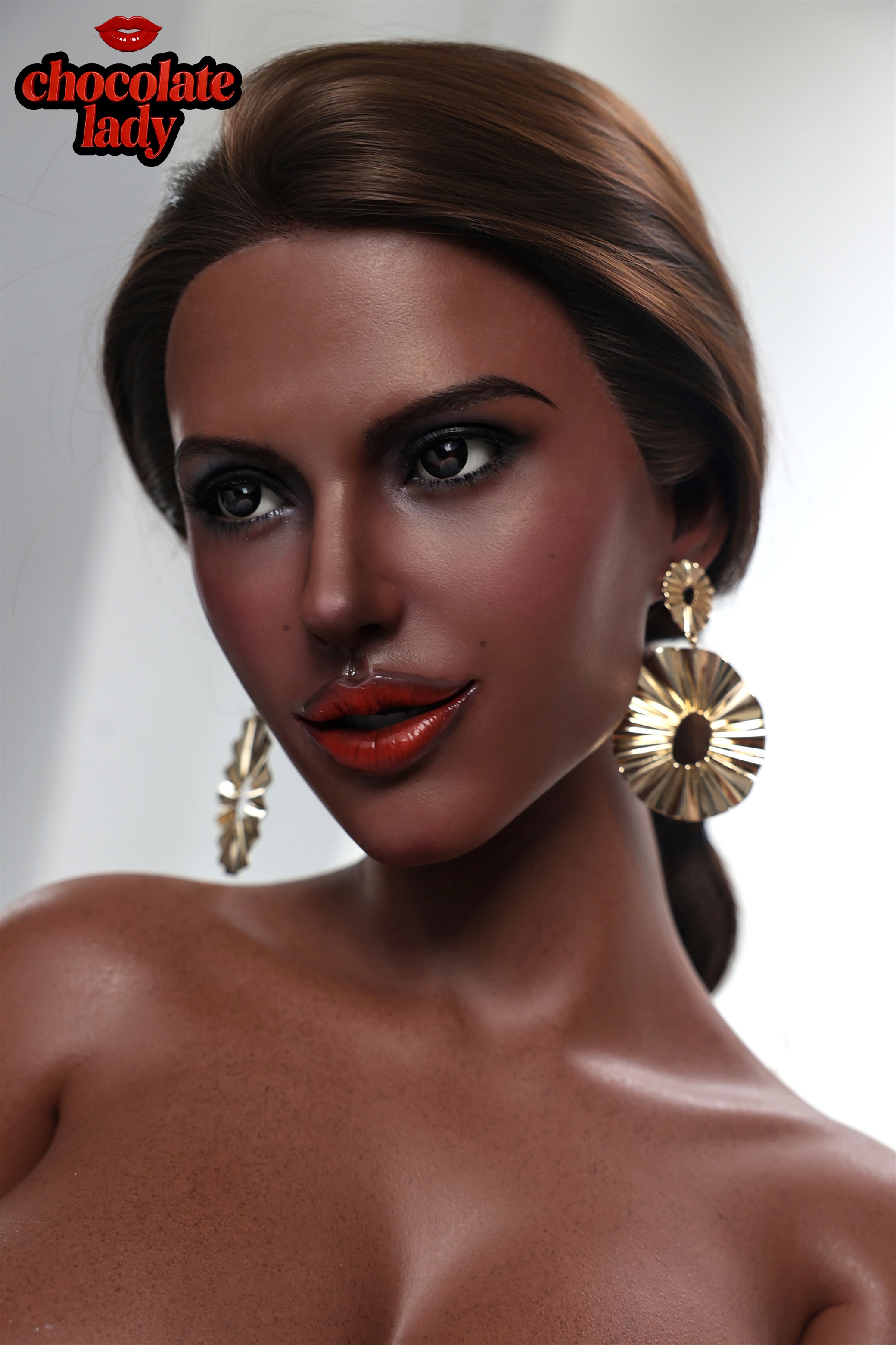 Chocolate Lady | Lena- 5ft4/166cm E Cup Black/Ebony Silicone Sex Doll