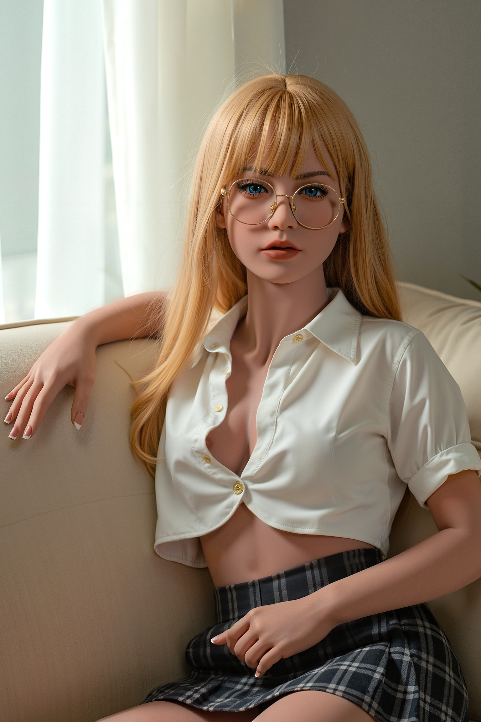 AIBEI | Nita - 141cm (4ft 7) Youthful Vitality Sex Doll With Blonde Curly Hair