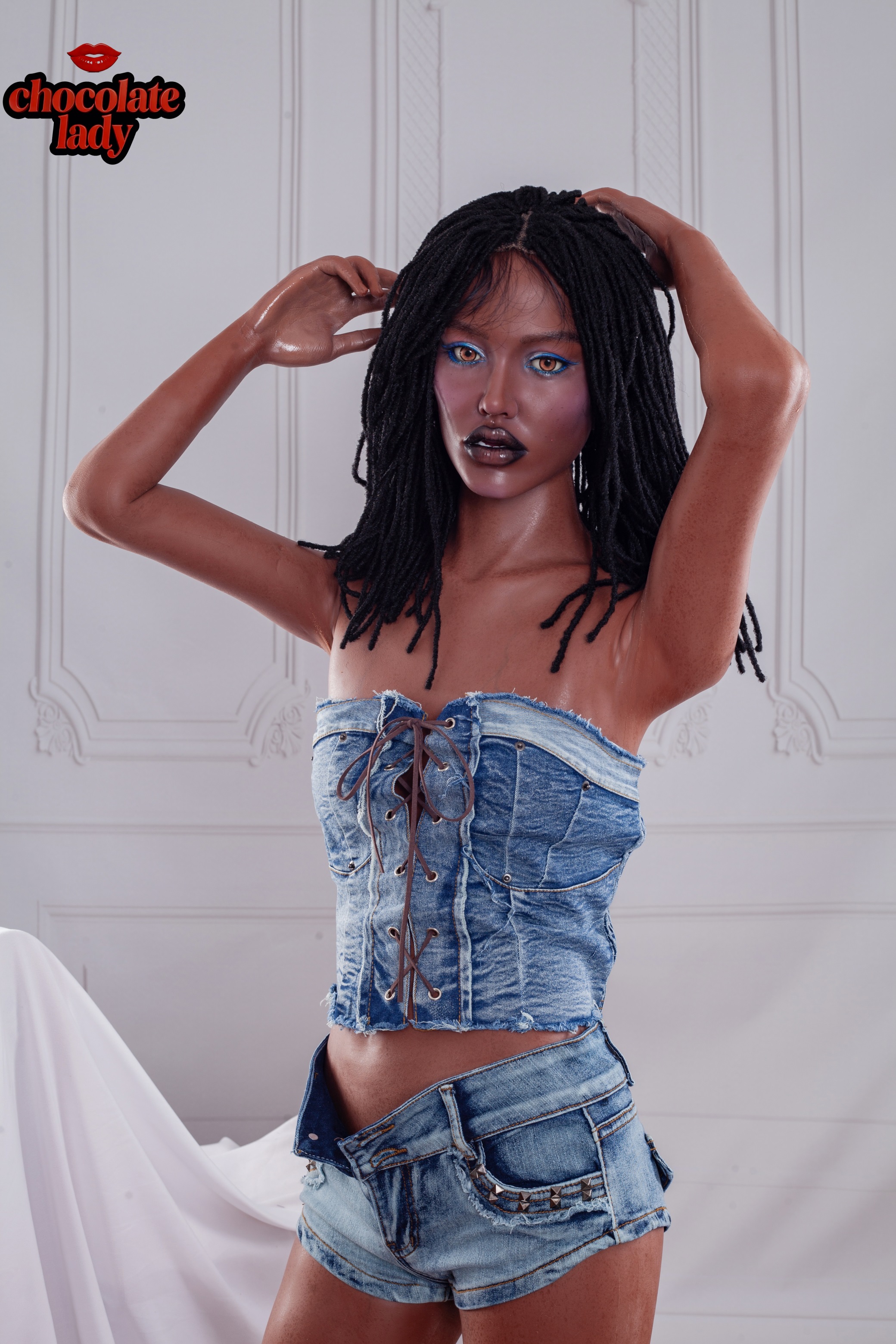 Chocolate Lady | Roxy- 4ft6/140cm A Cup Black/Ebony Silicone Sex Doll