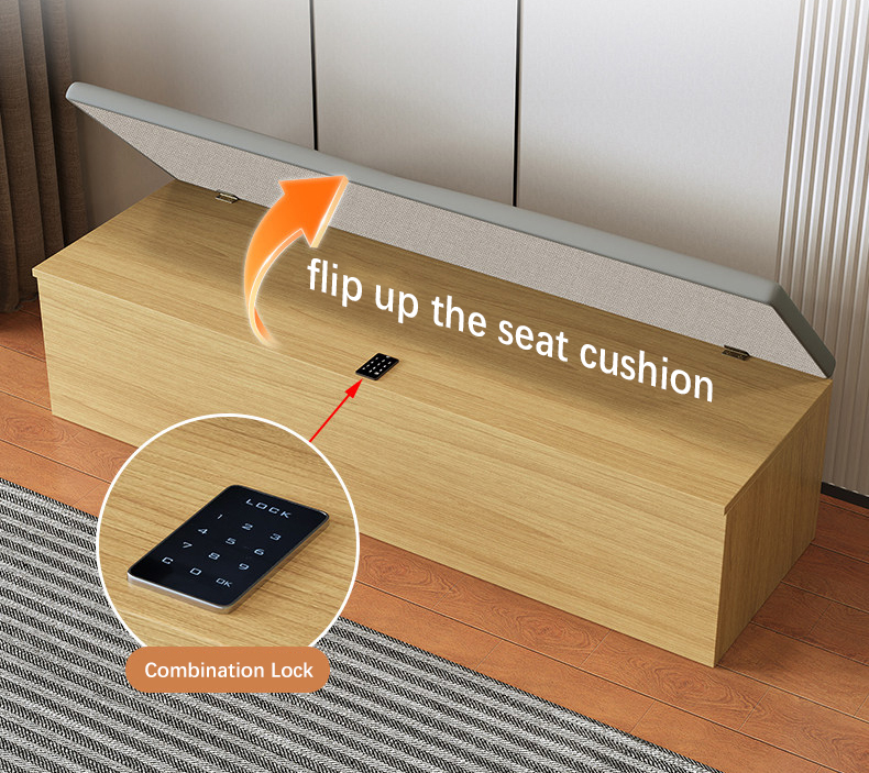 Sex doll storage box -solid wood, hidden combination lock, with wheels