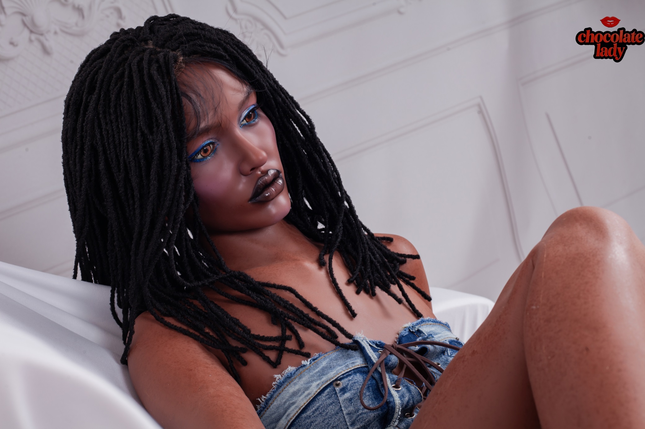 Chocolate Lady | Roxy- 4ft6/140cm A Cup Black/Ebony Silicone Sex Doll