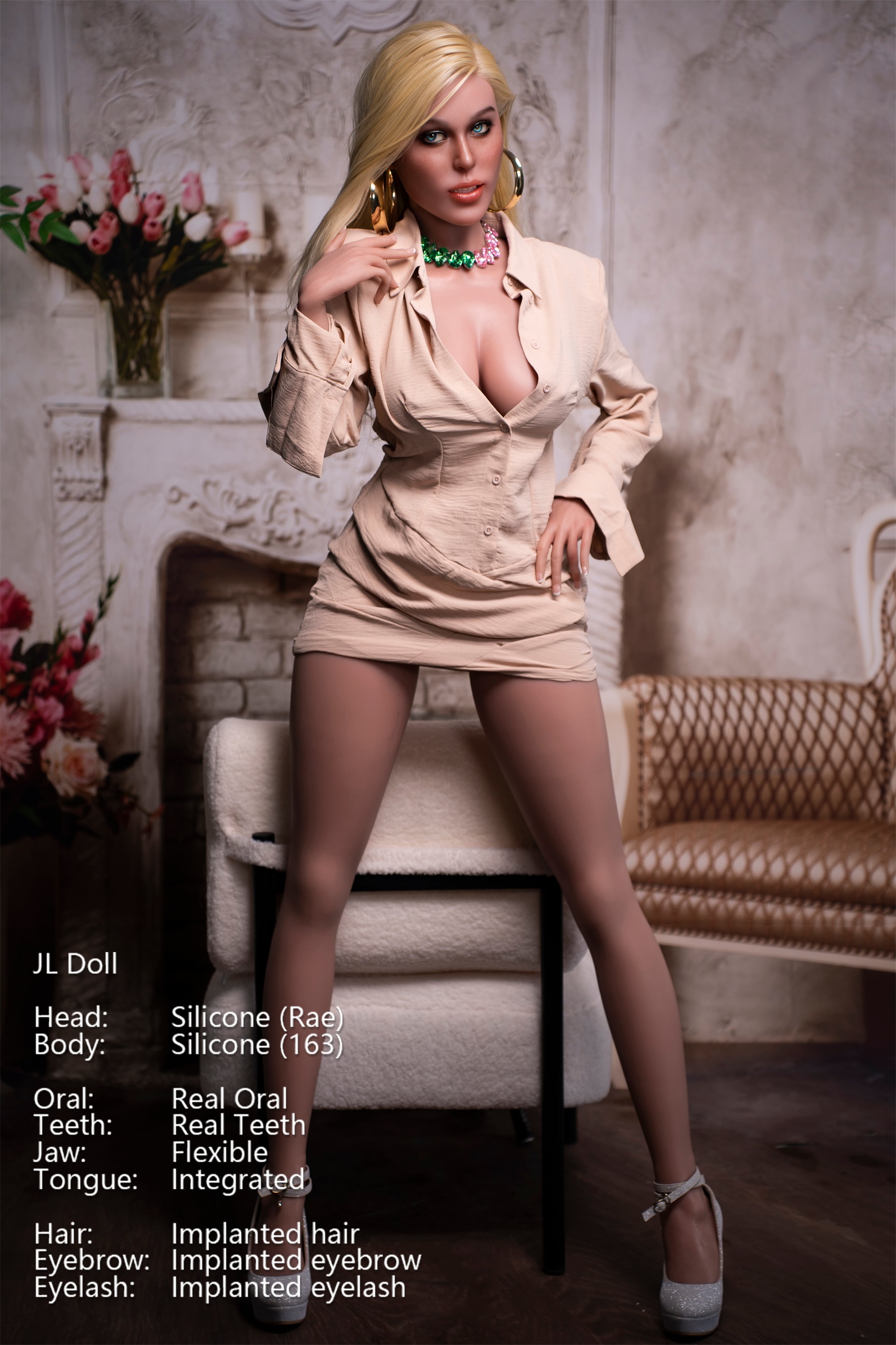 Jarliet | Rae -5ft 3/163cm ROS Head Light Tan Full Silicone Sex Doll