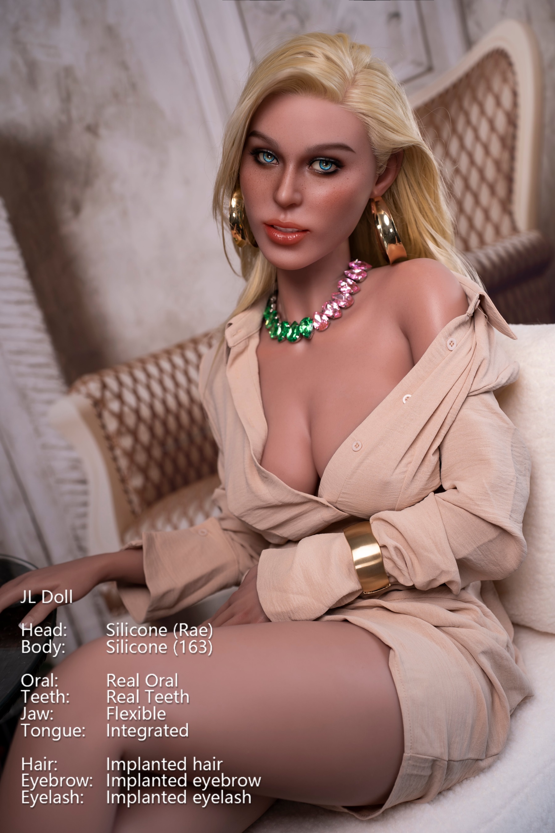 Jarliet | Rae -5ft 3/163cm ROS Head Light Tan Full Silicone Sex Doll