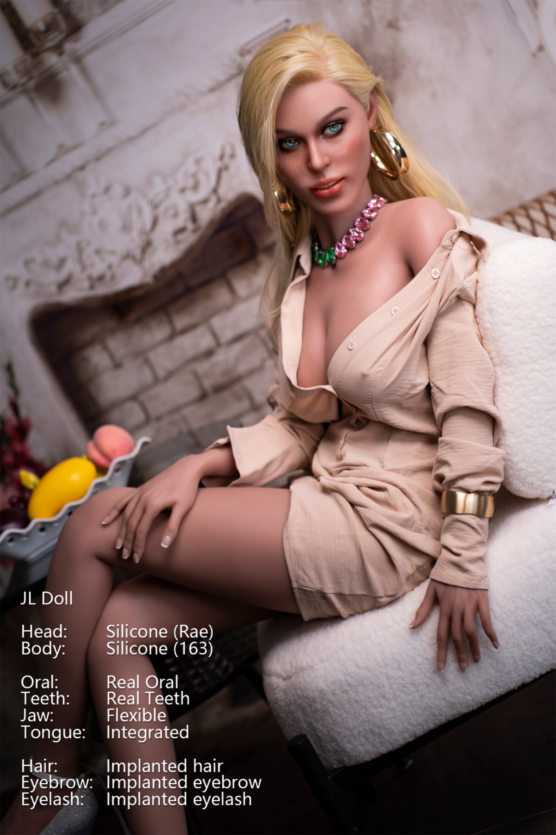 Jarliet | Rae -5ft 3/163cm ROS Head Light Tan Full Silicone Sex Doll