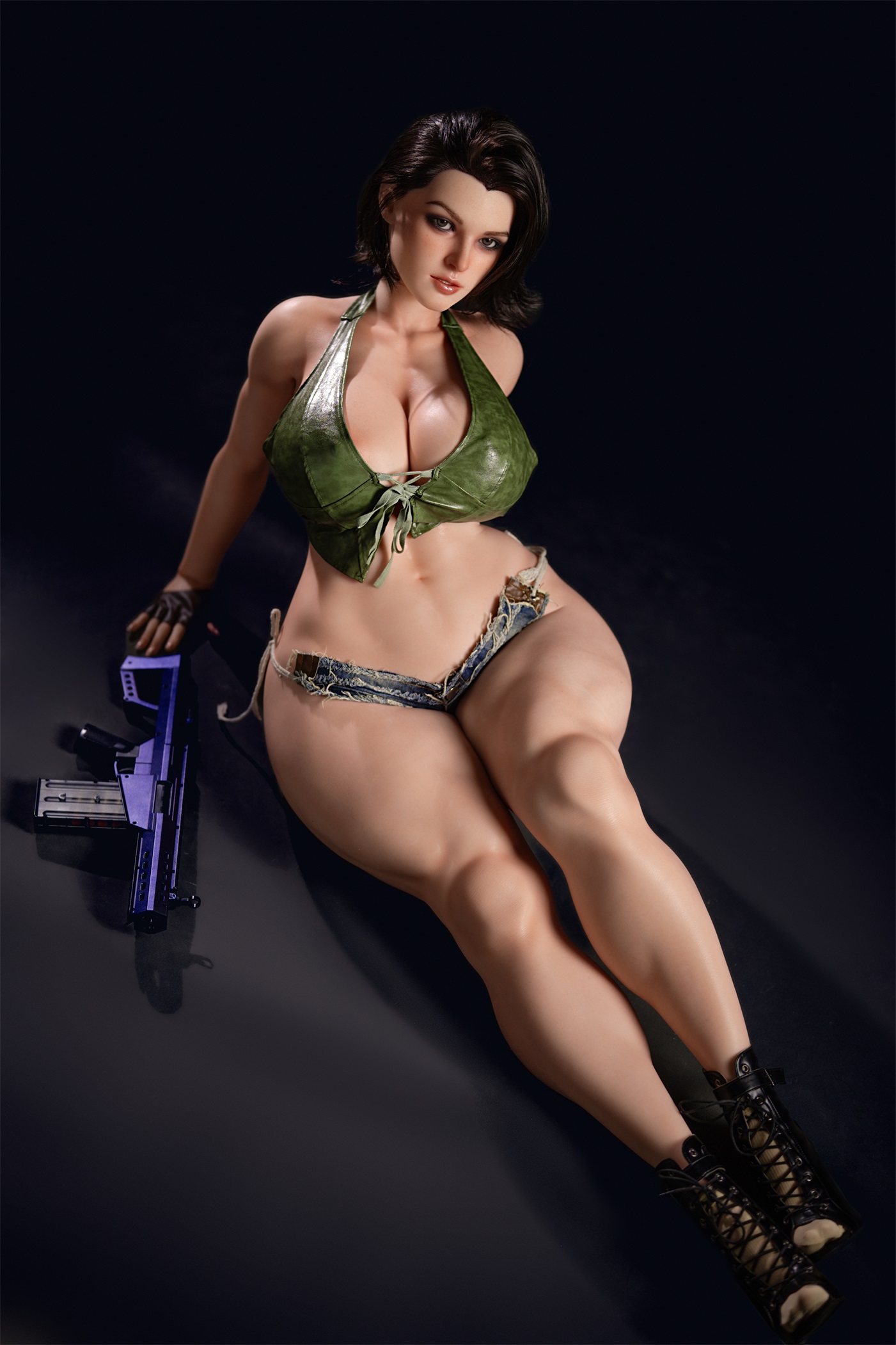 6YE | Mercy -5ft 5/165cm Muscular, Curvy Silicone Sex Doll with Gun-Wielding Poses