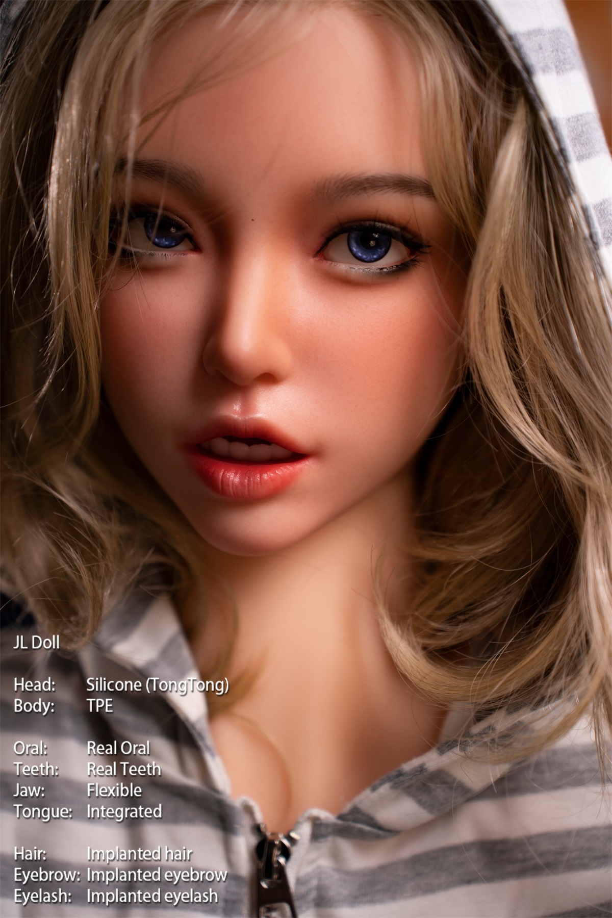 Jarliet | TongTong -4ft 7/140cm ROS Silicone Head+TPE Body Sex Doll