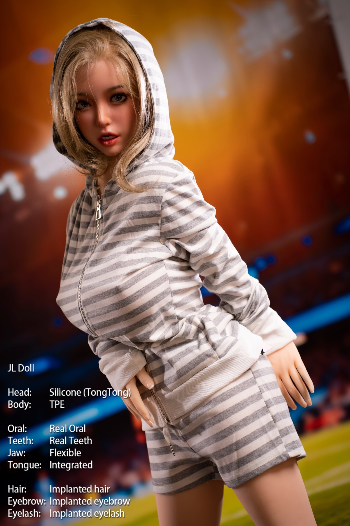 Jarliet | TongTong -4ft 7/140cm ROS Silicone Head+TPE Body Sex Doll