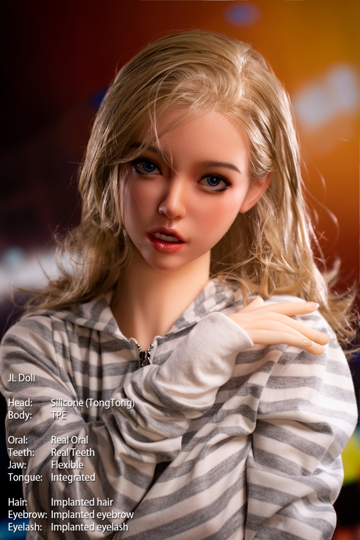 Jarliet | TongTong -4ft 7/140cm ROS Silicone Head+TPE Body Sex Doll