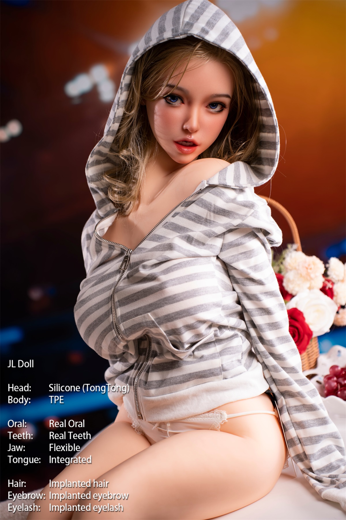 Jarliet | TongTong -4ft 7/140cm ROS Silicone Head+TPE Body Sex Doll