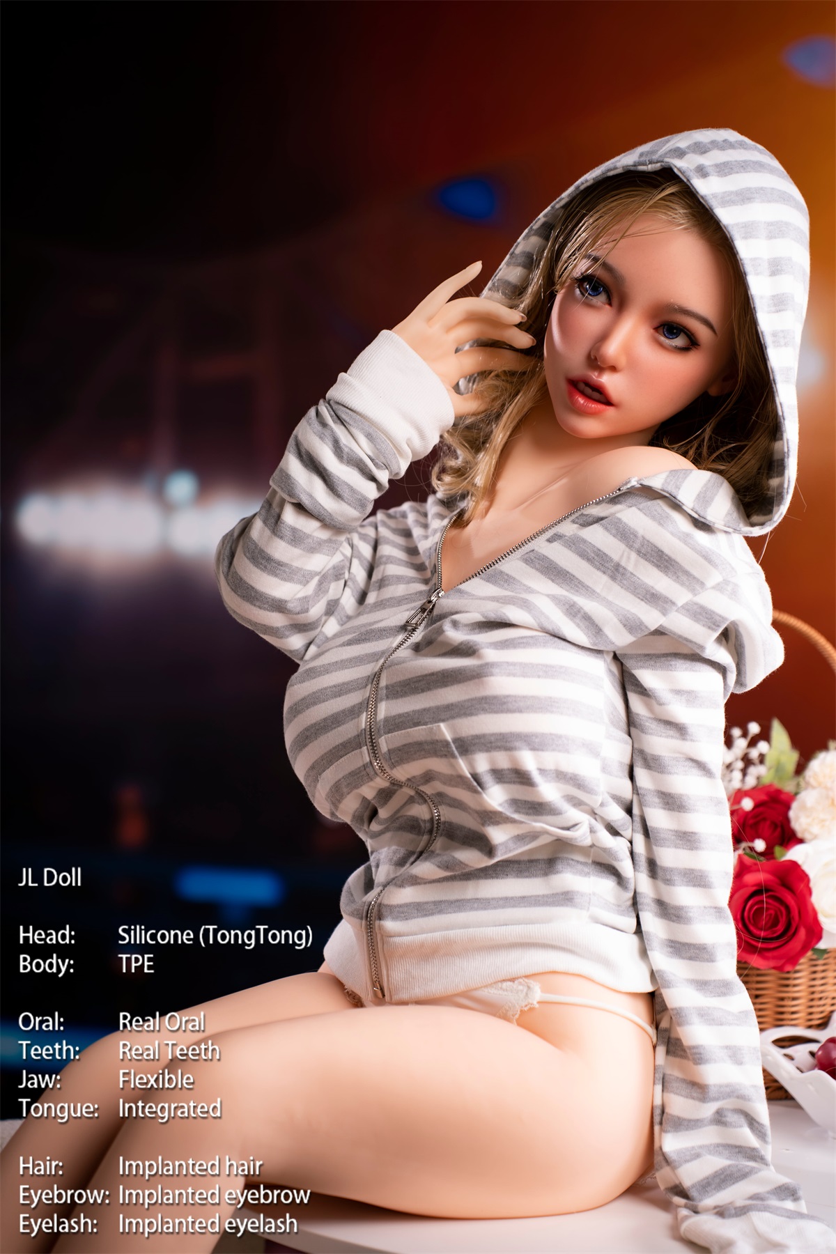 Jarliet | TongTong -4ft 7/140cm ROS Silicone Head+TPE Body Sex Doll