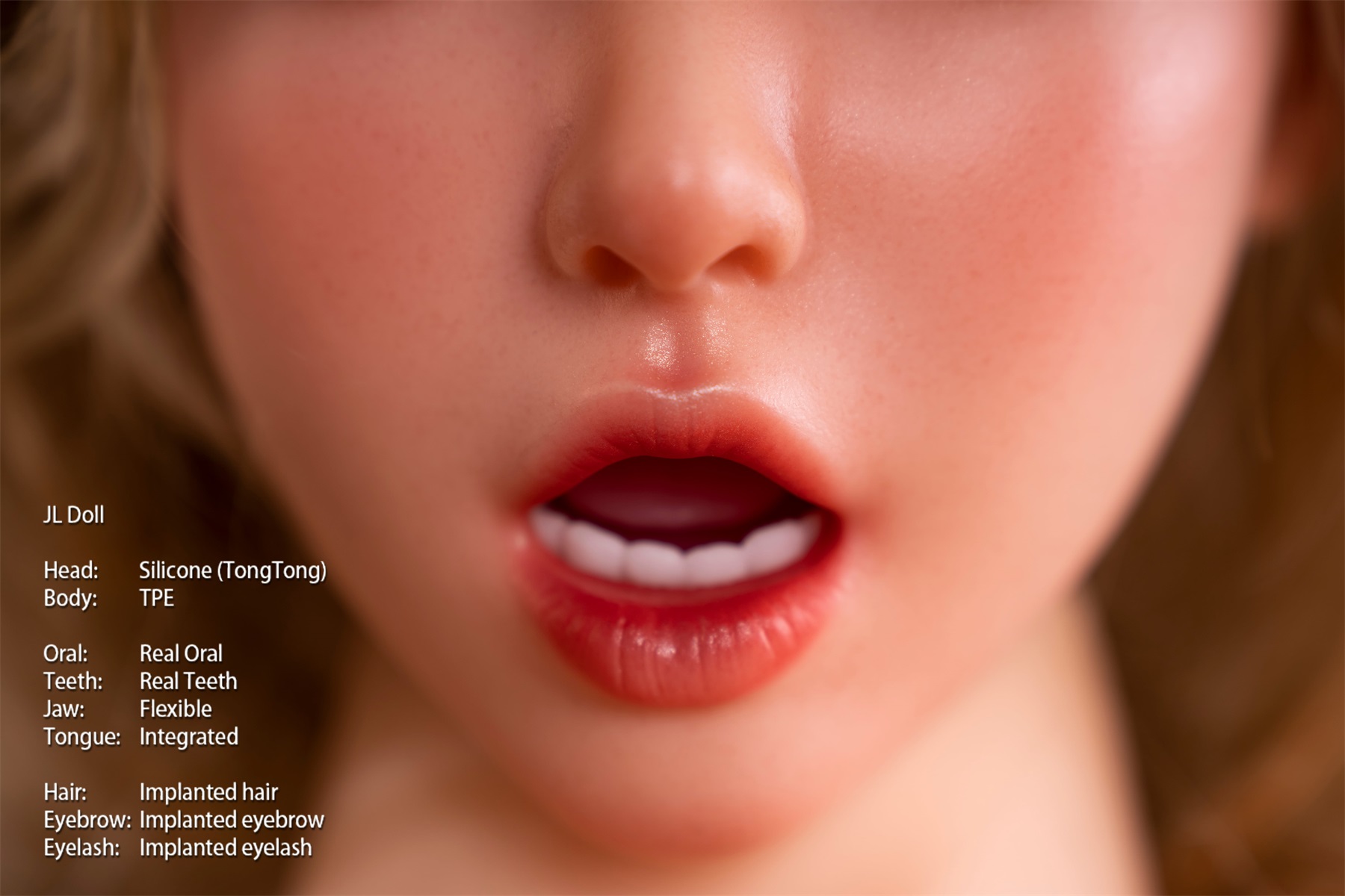 Jarliet | TongTong -4ft 7/140cm ROS Silicone Head+TPE Body Sex Doll