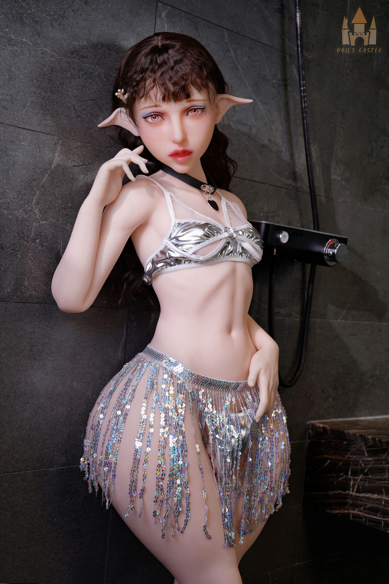 Dolls Castle | Evslotia -4ft 10/148cm B-Cup Femboy Hybrid Sex Doll With Fixed Penis 