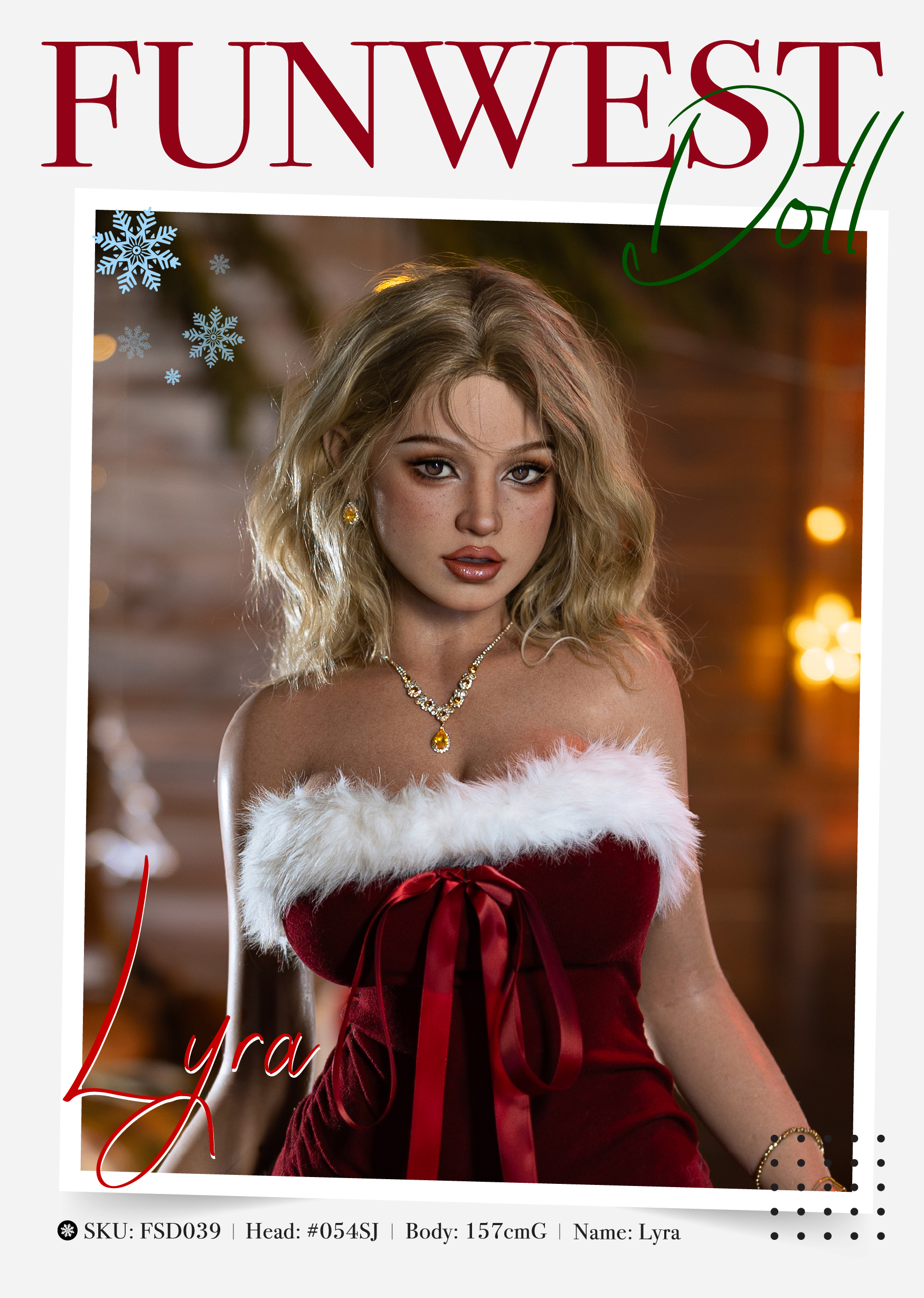 Funwest Doll | Lyra -5ft 2/157cm G-Cup Real Skin Texture ROS Head Full Silicone Sex Doll