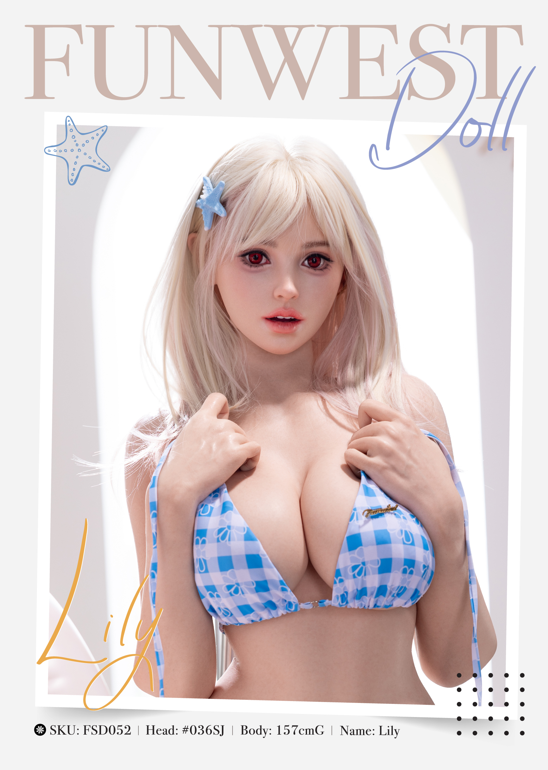 Funwest Doll | Lily -5ft 2/157cm G-Cup RST Bikini-Style Silicone Sex Doll