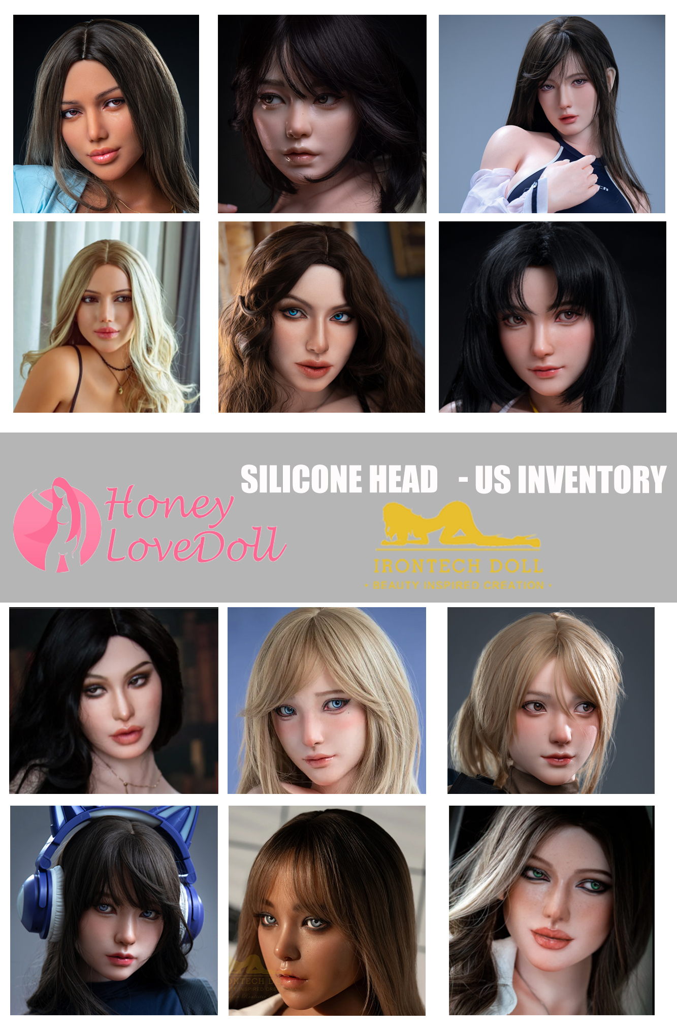 Irontech Doll丨Silicone Head+Wig (In Stcok US)