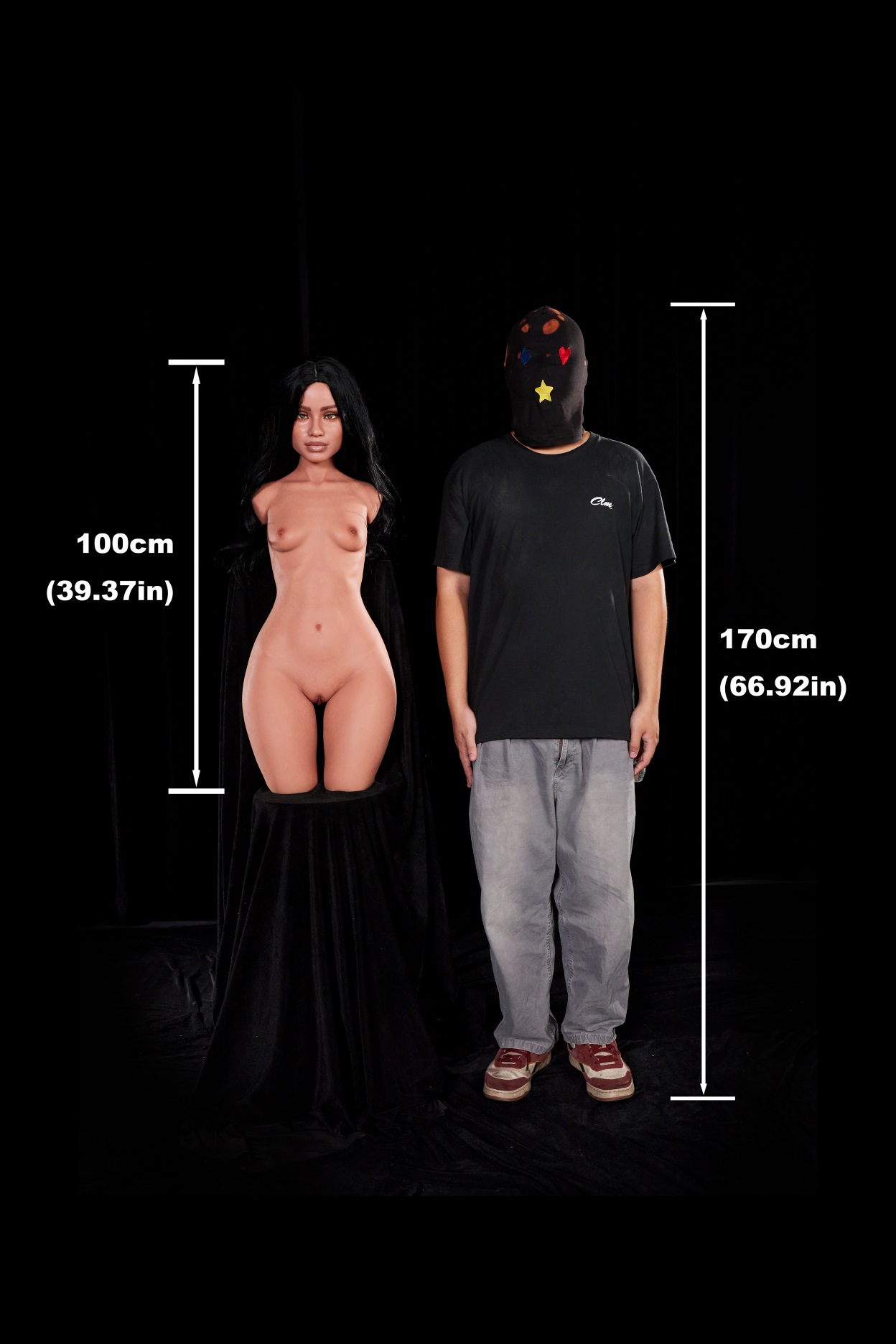Climax Doll | 3ft 3/100cm A-Cup Ultra-Lightweight Silicone Sex Torso 881# with Head Raven, CLM ULW Series