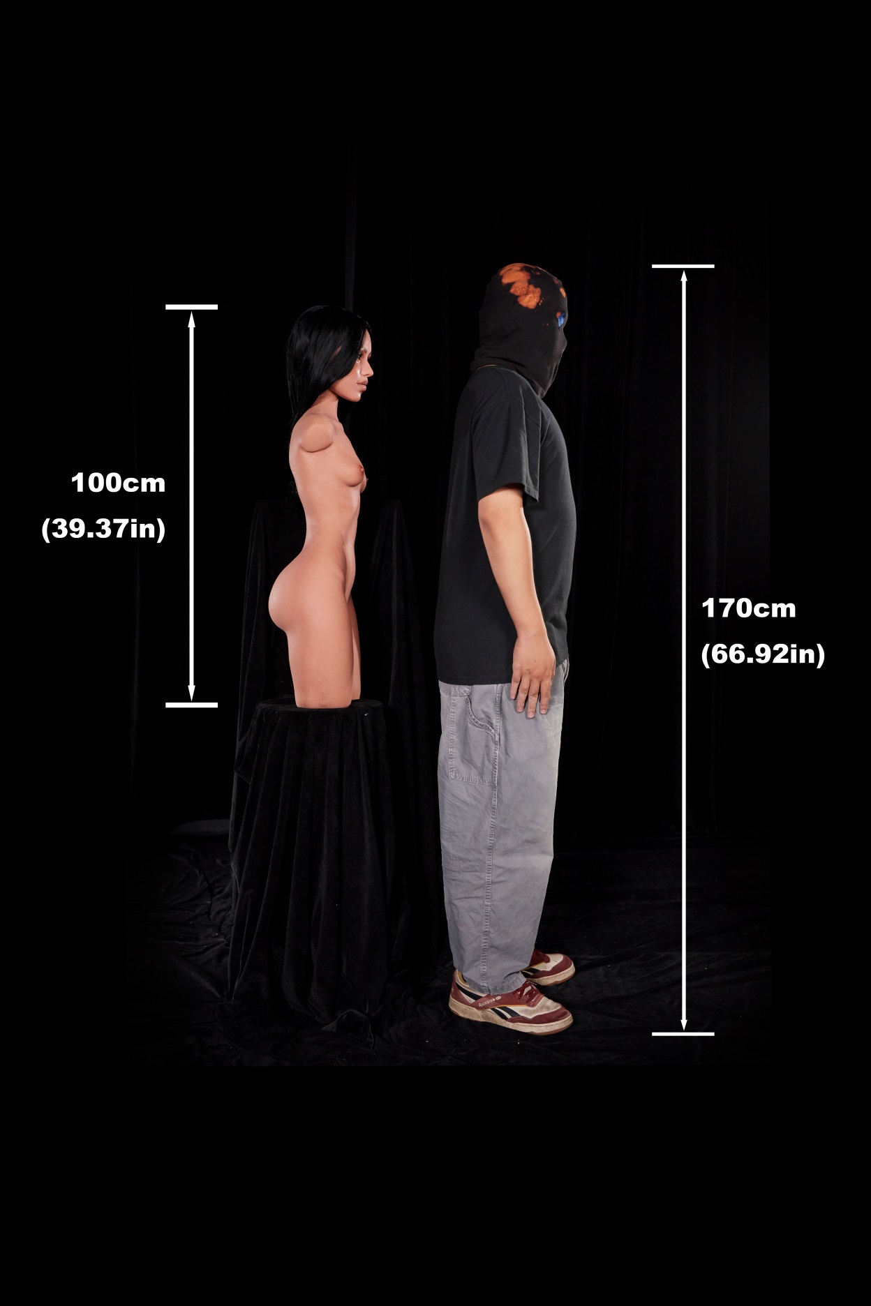 Climax Doll | 3ft 3/100cm A-Cup Ultra-Lightweight Silicone Sex Torso 881# with Head Raven, CLM ULW Series