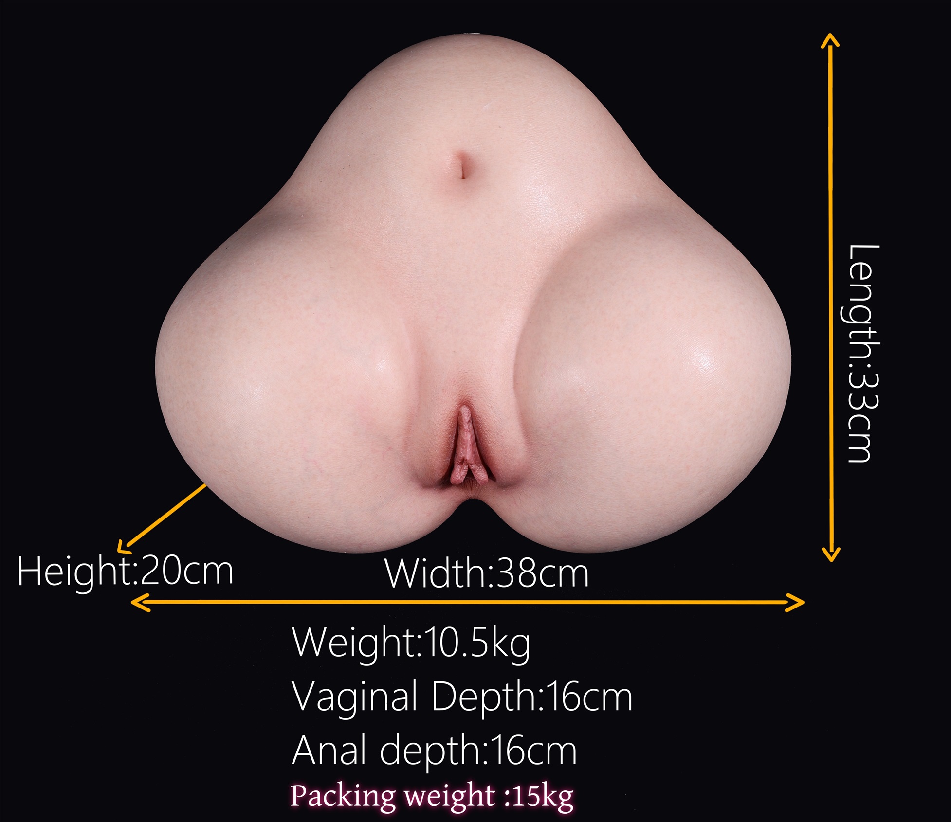 MD Doll | 23.1lb/10.5kg Silicone Butt Torso - Realistic Skin Texture Lower Body Sex Doll