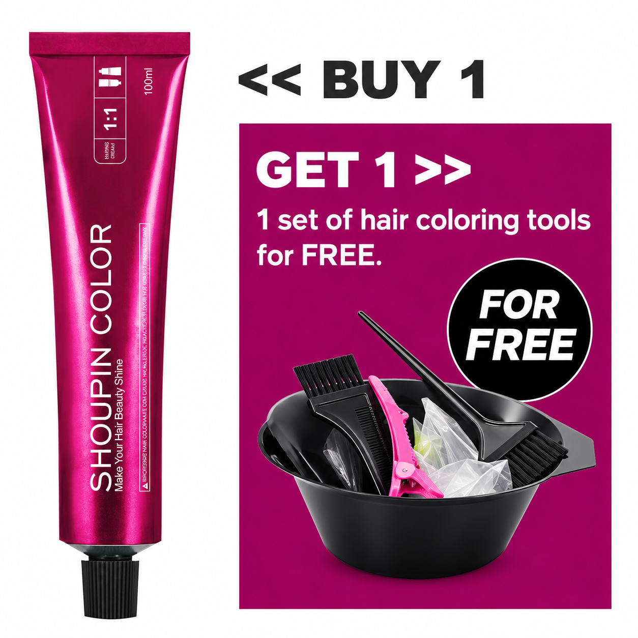 Berry Red & Cherry Red Hair Color Cream Kit