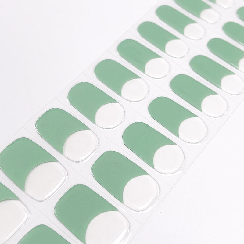 BERYOUR GREEN FRENCH SEMICURED UV GEL NAIL STICKER KIT NG200075 (BUY ANY 2 NAIL KITS GET FREE UV LAMP) - NG200075
