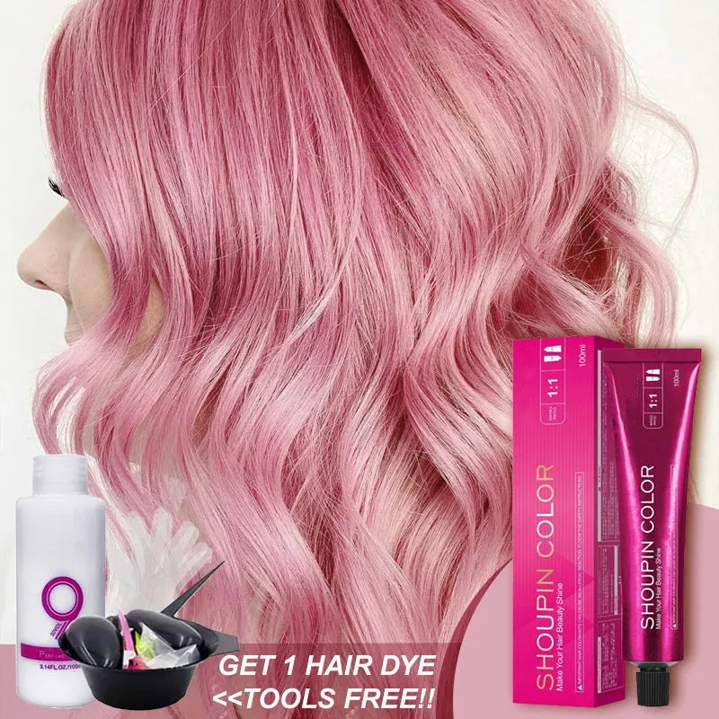 Rose Pink & Peach Hair Color Cream Kit