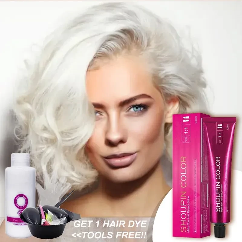 Silver white & Fade Hair Color Cream Kit