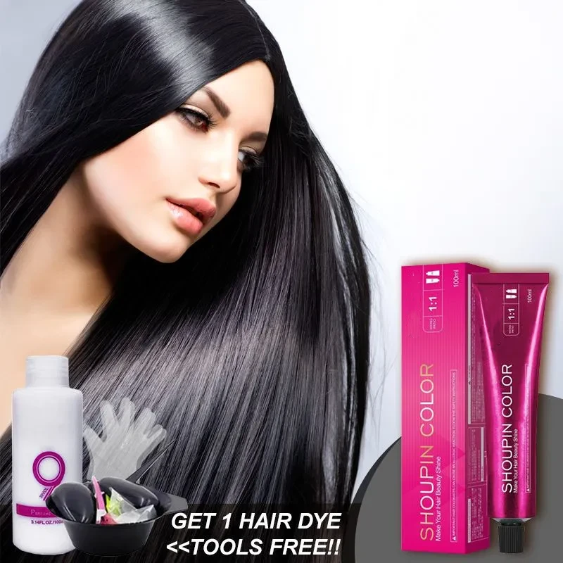 Natural Black Hair Color Cream Kit
