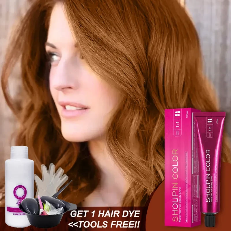 Copper Brown & Caramel Hair Color Cream Kit