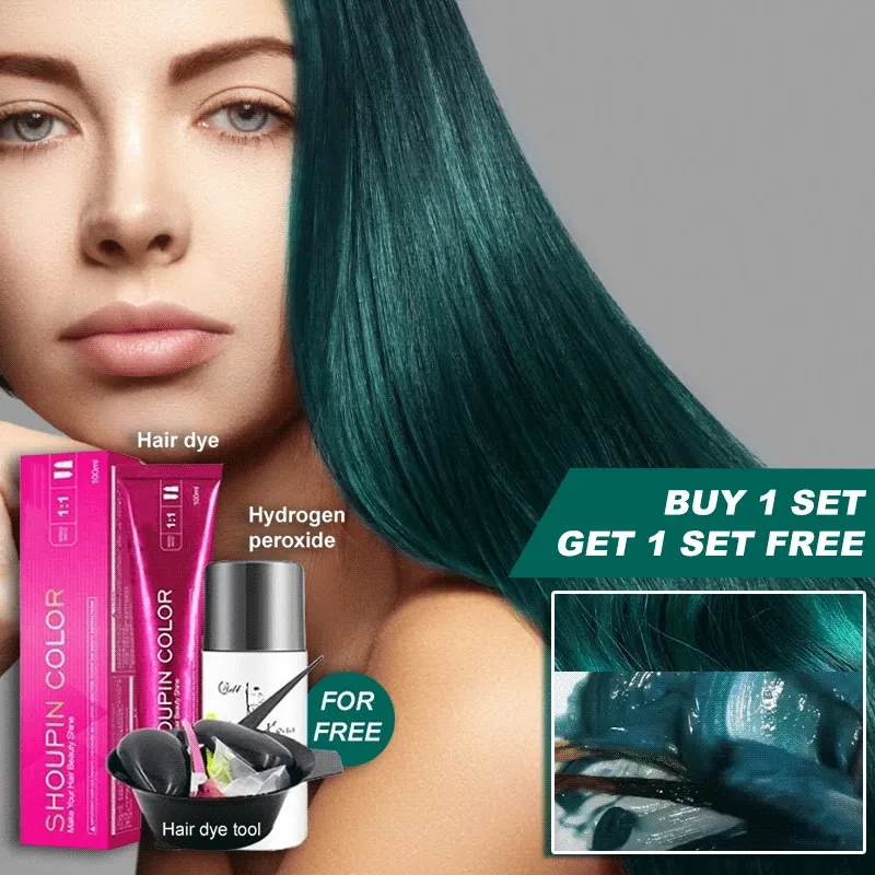 Forest Green & Turquoise Hair Color Cream Kit