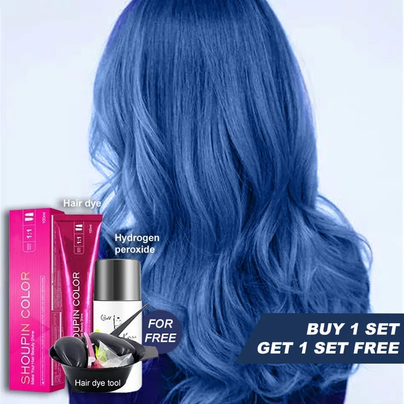 Fog Blue & Ocean Blue Hair Color Cream Kit
