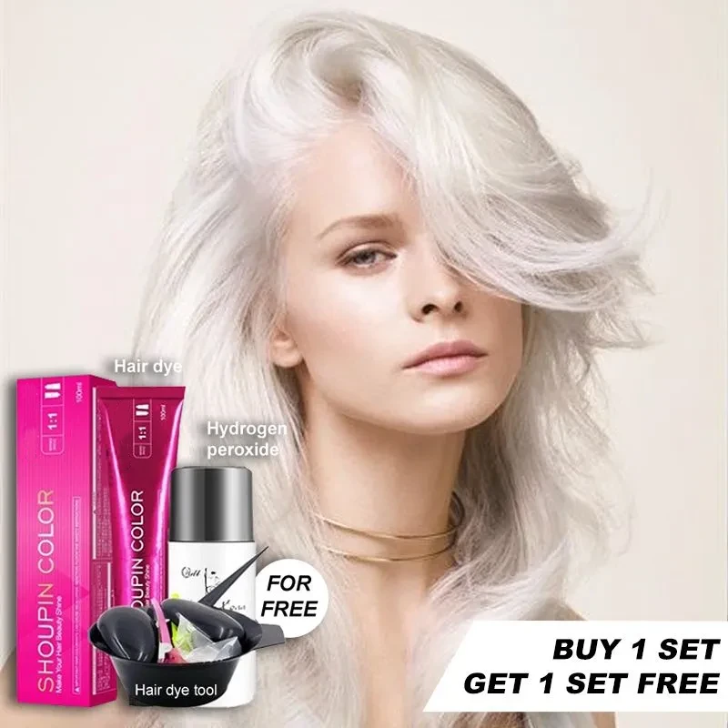 Silver white & Fade Hair Color Cream Kit