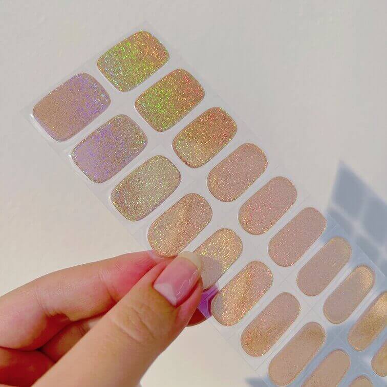 BERYOUR GOLD GLOW GLITTER SEMICURED UV GEL NAIL STICKERS KIT NG200320 (BUY ANY 2 NAIL KITS GET FREE UV LAMP) - NG200320