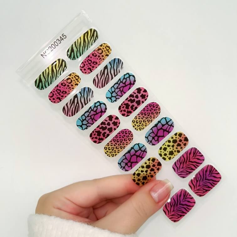 BERYOUR COLOR LEOPARD PRINT SEMICURED UV GEL NAIL STICKERS KIT (BUY ANY 2 NAIL KITS GET FREE UV LAMP) - NG200345