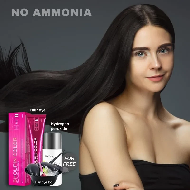 Natural Black Hair Color Cream Kit