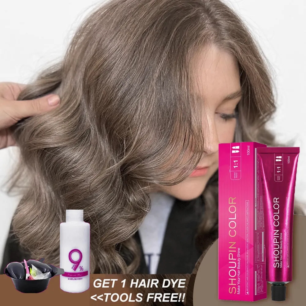 Mushroom Brown & Flaxen Hair Color Cream Kit