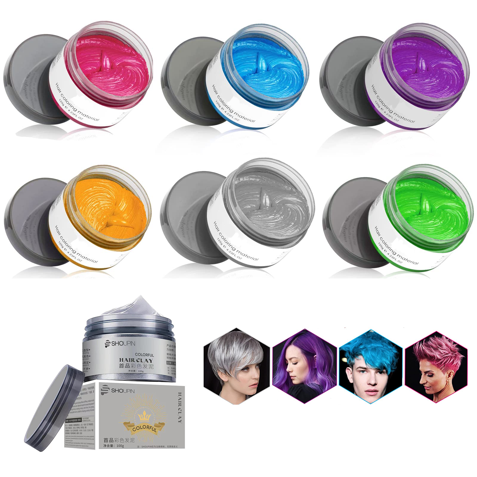 Hair Color Wax Mud&Dyeing Styling Cream