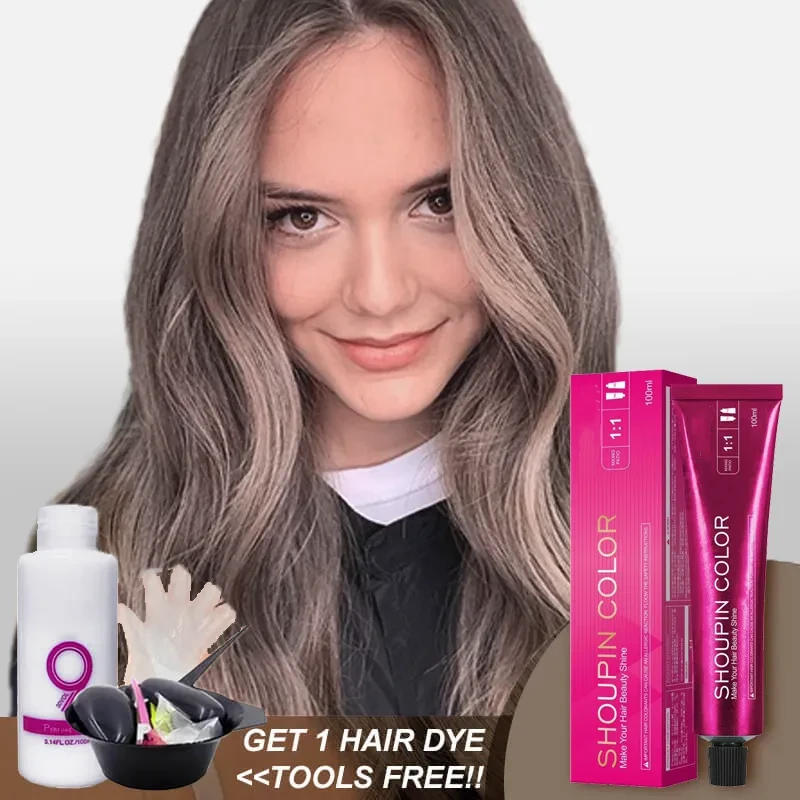Champagne Grey & Brown Hair Color Cream Kit