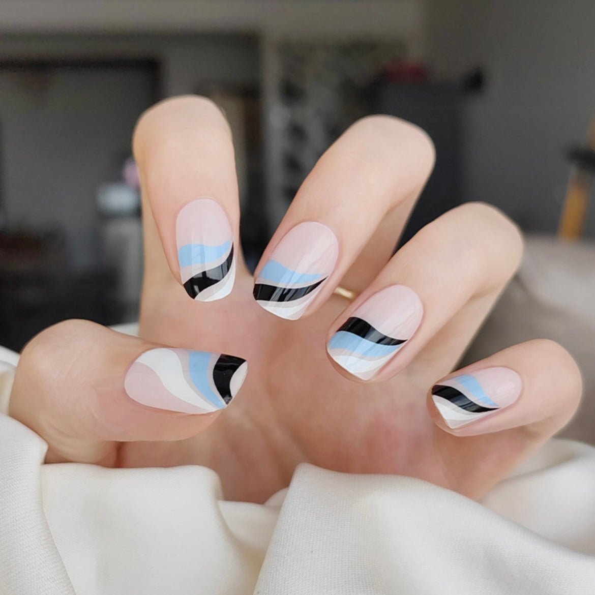 BERYOUR FRENCH THREE-COLOR LINES - SEMICURED UV GEL NAIL STICKERS KIT NG200081 (BUY ANY 2 NAIL KITS GET FREE UV LAMP) - NG200081