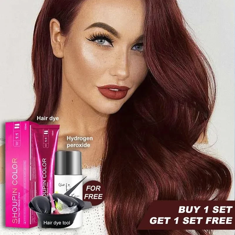 Copper Red-Brown Hair Color Cream Kit