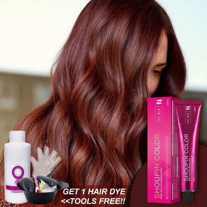 Copper Red-Brown Hair Color Cream Kit