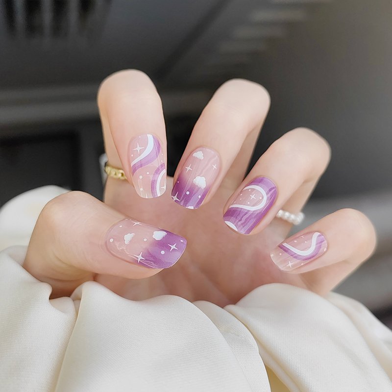 BERYOUR PURPLE SKY - SEMICURED UV GEL NAIL STICKER KIT NG200078 (BUY ANY 2 NAIL KITS GET FREE UV LAMP) - NG200078
