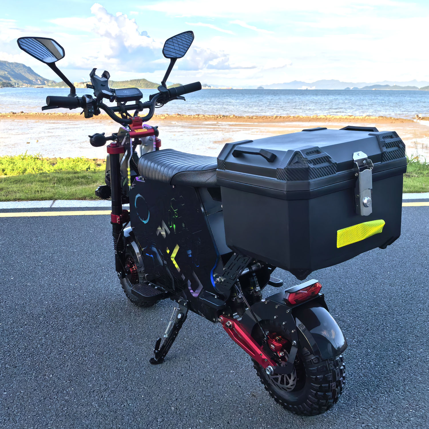 Latest FLJ F14 72V 12000W Electric Scooter Motorcycle with App NFC 75MPH Speed