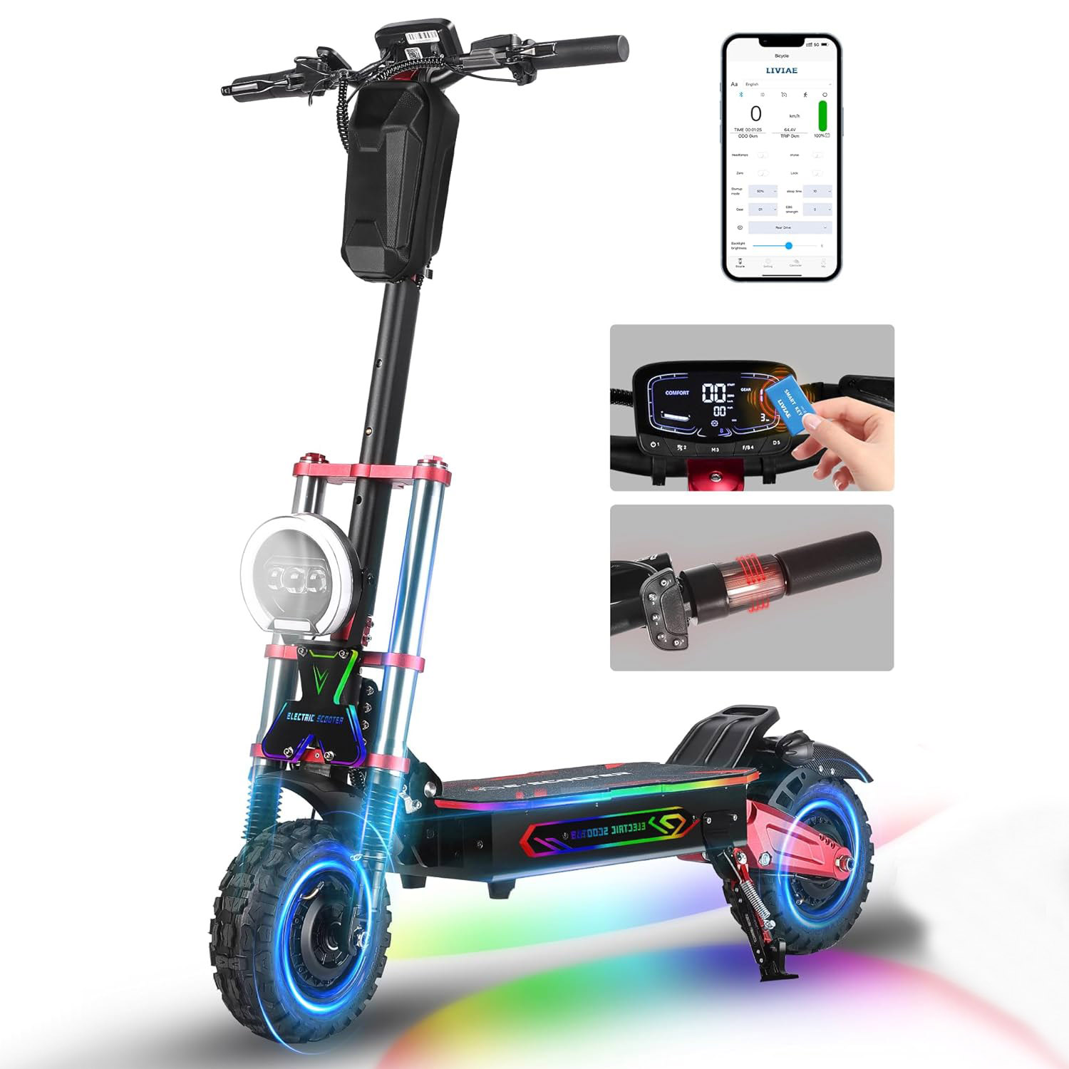 S5 60V 6000W Dual Motor Electric Scooter with NFC big screen APP E Scooters
