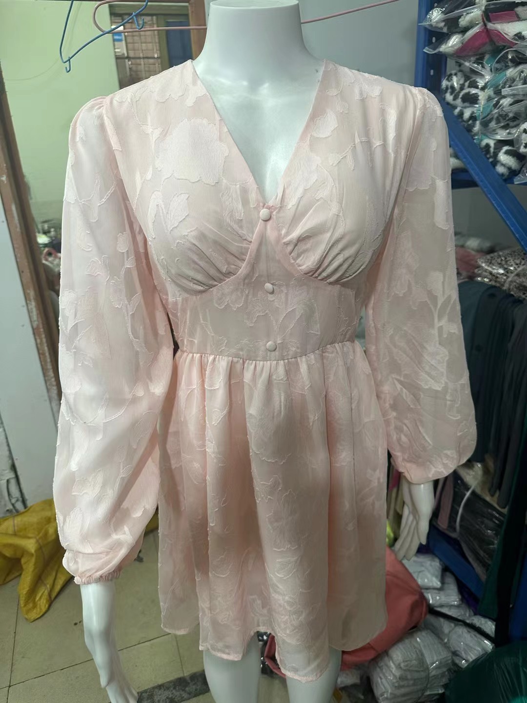 Low cut A-line mini dress,