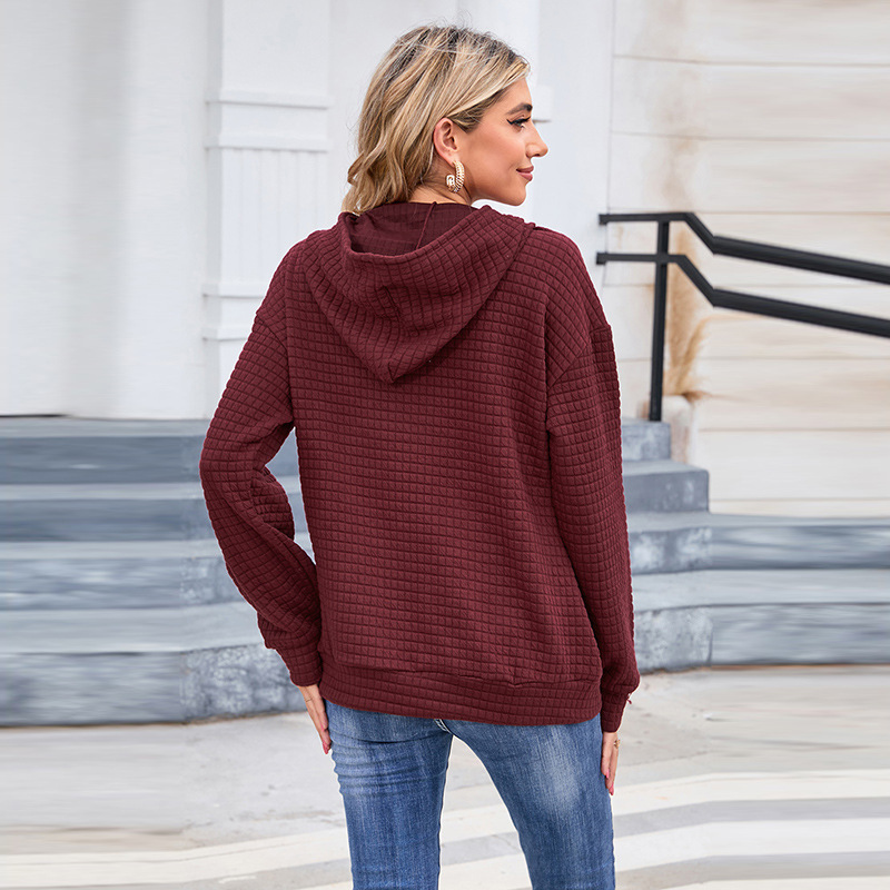 Shi Ying Autumn New Solid Color Hooded Sweater for