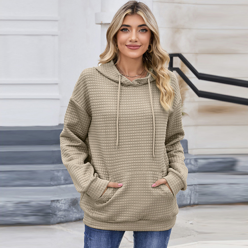 Shi Ying Autumn New Solid Color Hooded Sweater for