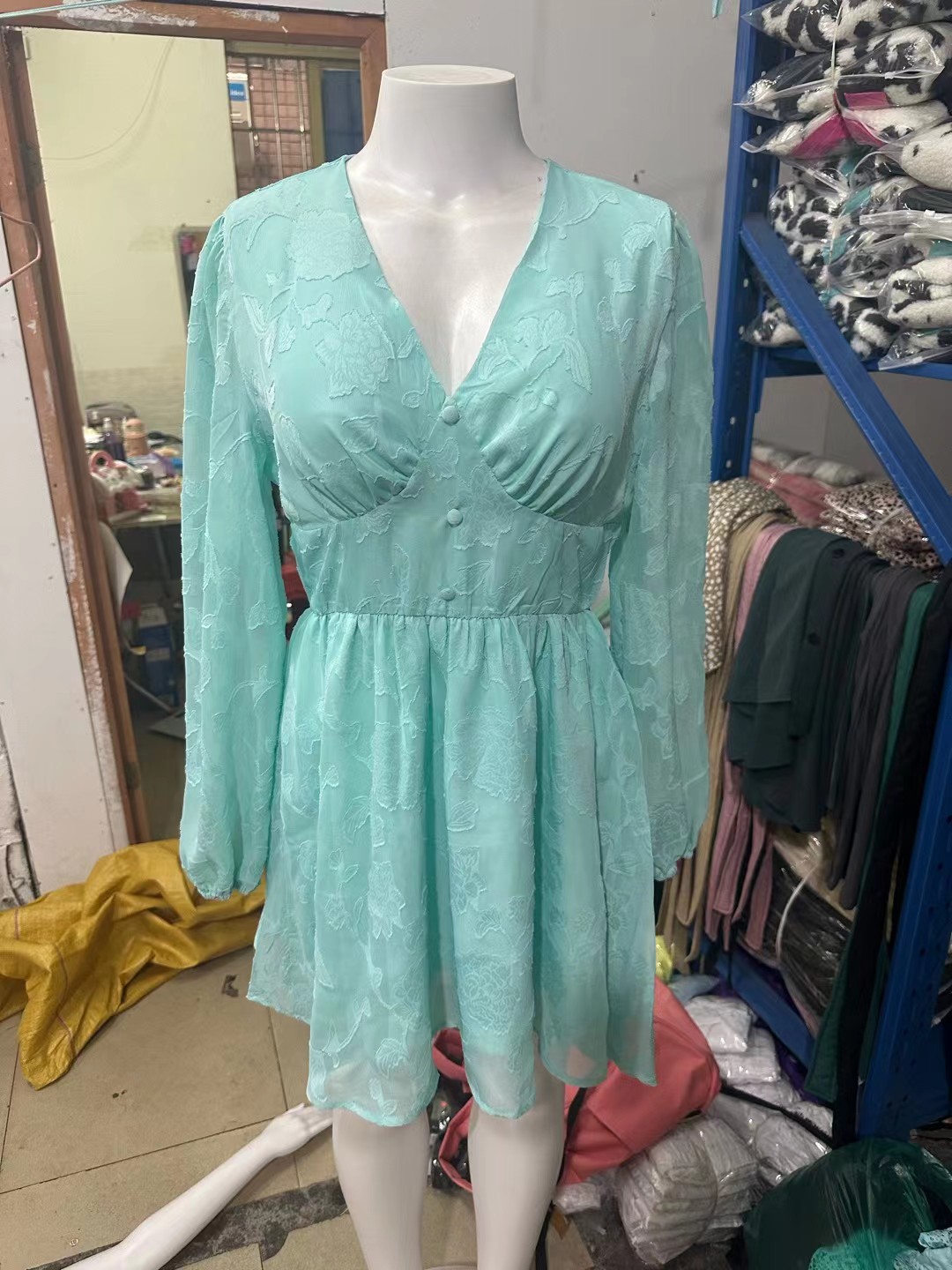 Low cut A-line mini dress,