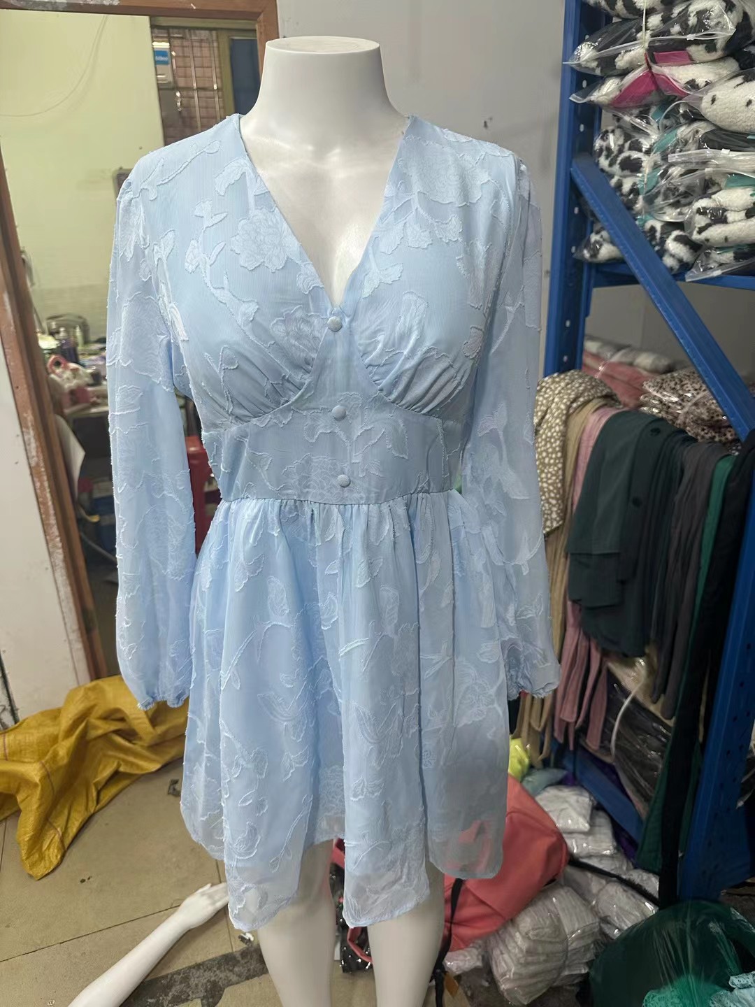 Low cut A-line mini dress,