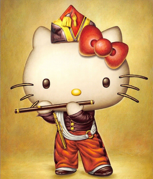 Hello Kitty playing the Flute